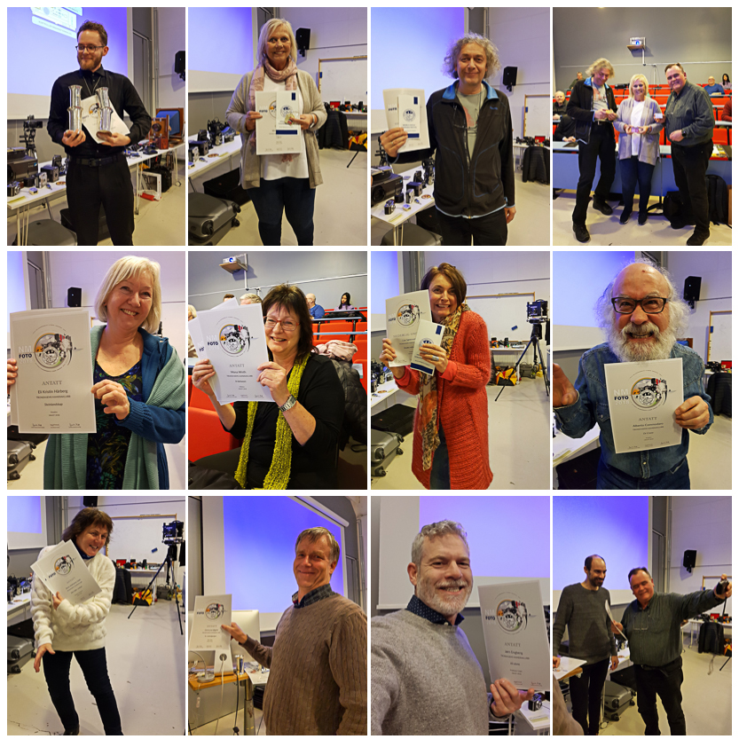 Øverst f.v.: Cato Romero, Wenche Aune, Håkon Grønning og plakettvinnerne Håkon Grønning, Wenche Aune og Ole P. Sannerud. I midten: Eli Kristin Hårberg, Mona Wisth, Lise Sørensen og Alberto Commodaro. Nederst: Anne Katharine Dahl, Ommund Øgård, Jørn Engberg og Ole P. Sannerud sammen med nestleder Jonas Hallberg Eggen.